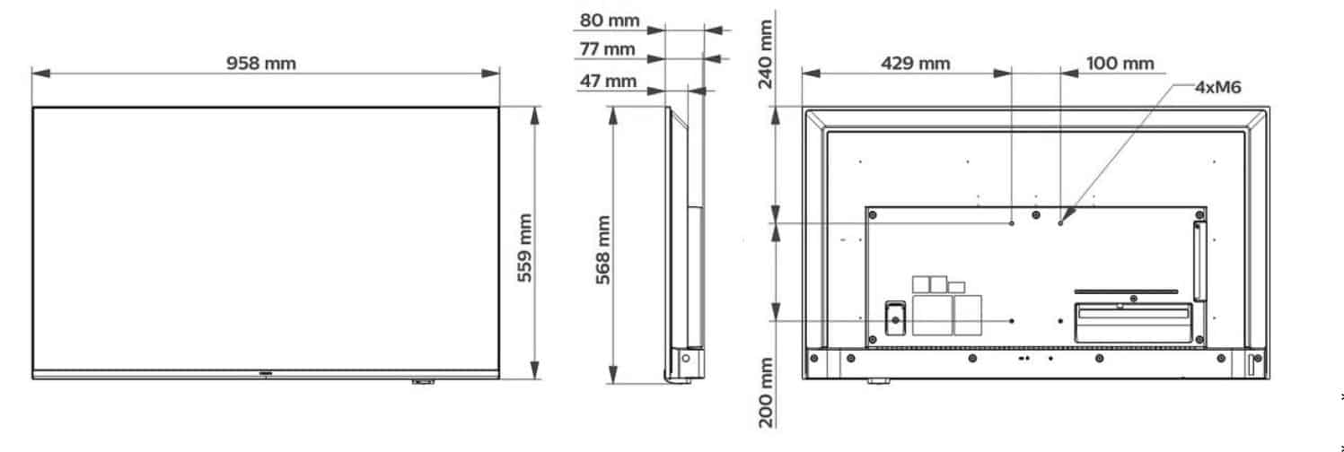 Philips-43BFL2214-dimension