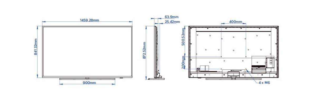 Philips-65HFL6114U-dimension